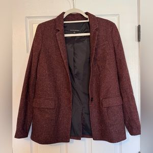 Banana Republic Maroon Herringbone Blazer